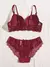 Conjunto de Lingerie Transparente com Florais, 2 peças, aro, ElaShopp