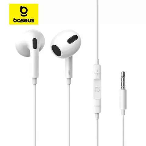 Fone De Ouvido Com Fio Com Microfone Baseus Isx Branco