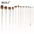 Kit BEILI 15 Pincéis Maquiagem Bege - Pó, Blush, Sombra e Delineador - comprar online