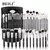 Kit BEILI Pincéis Maquiagem Preto - Cerdas de Fibra Natural