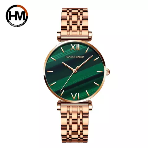 Relógio Feminino Hannah Martin HM-1521 Quartzo Pulseira de Couro À Prova D'Água