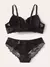 Conjunto de Lingerie Transparente Floral com Aro, 2 Peças - ElaShopp - ElaShopp.com