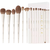 Kit BEILI 15 Pincéis Maquiagem Bege - Pó, Blush, Sombra e Delineador