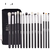 Conjunto de Pincéis Maquiagem BEILI Preto, 15 Pcs, Profissional