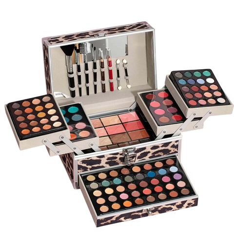 Kit de Maquiagem com 127 Peças sombra, blush, lápis de sobrancelha, batom e pincéis