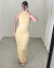 Vestido Gola Drapeado - Amarelo na internet