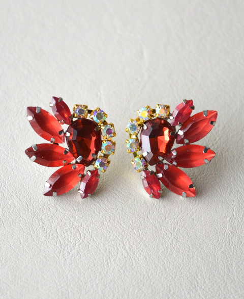 AROS CLEIRE - rojo|dorado