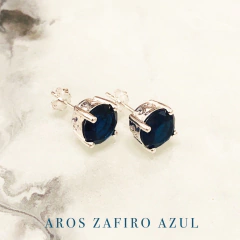AROS ZAFIRO AZUL Y PLATA