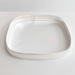 PULSERA ESCLAVA ACERO BLANCO MEDIA CAÑA CUADRADA 168 - comprar online