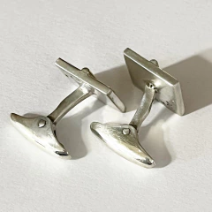 JUEGO GEMELOS PLATA Y ORO 18K HECHOS A MANO k1546 - comprar online