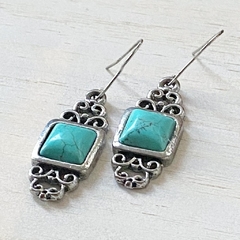 AROS PLATA Y TURQUESAS TAILANDESAS COLGANTES
