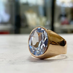 Anillo oro con Aguamarina oval SK911 - comprar online