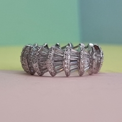 ANILLO SIN FIN CUBICS ABANICO EN PLATA ITALIANA 4924