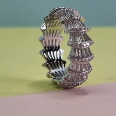 ANILLO SIN FIN CUBICS ABANICO EN PLATA ITALIANA 4924 - comprar online