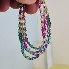 PULSERA CRISTALES ARCOIRIS CON CIERRE ACERO 5249 - comprar online