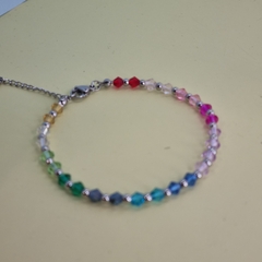 PULSERA CRISTALES ARCOIRIS CON CIERRE ACERO 5249 en internet