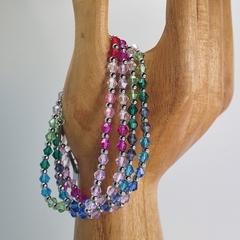PULSERA CRISTALES ARCOIRIS CON CIERRE ACERO 5249