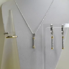 CONJUNTO JOYERIA PLATA Y ORO 18 ORIGEN ITALIA COD 5598