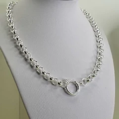 CADENA COLLAR ROLO ACERO BLANCO SOHO COD 5568