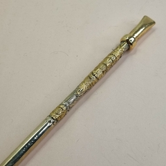 BOMBILLA DE PLATA Y ORO 20CM. COD: 5601 - DEBERNARDI - Joyeria Debernardi