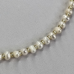 COLLAR DE PERLAS DE RIO ENCHAPADO EN ORO 18K COD: 6759 en internet