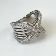 ANILLO PAVÈ PLATA ITALIANA SK504 - comprar online