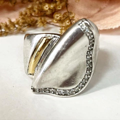 ANILLO DE COLECCION COLOMBIA PLATA Y ORO FORMAS K1511 en internet