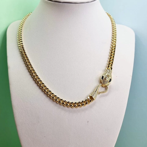 COLLAR ENCHAPADO EN ORO MODELO SERPIENTE 4955