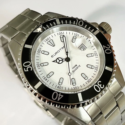 RELOJ EUROTIME SUBMARINER CABALLERO BLANCO GRANDE 11/2900.44