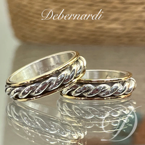 Alianzas torzadas plata y oro combinadas