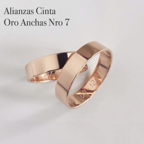 ALIANZAS ORO AMARILLO O ROSE TIPO CINTA 8gr