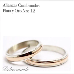 PAR DE ALIANZAS ORO Y PLATA COMBINADOS