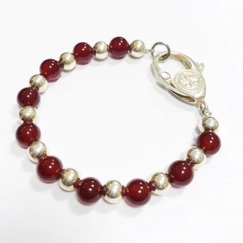 PULSERA GRANATES Y PLATA 6550