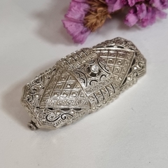 HERMOSA PLAQUETA BROCHE PRENDEDOR EN PLATA K2061 en internet