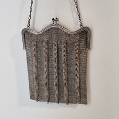 ANTIGUA CARTERA DE PLATA TEJIDA DECADA 1920 COD K2315 - comprar online
