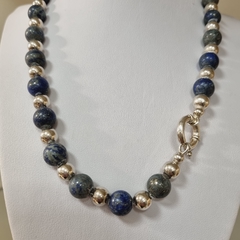 COLLAR LAPISLÁZULI Y PLATA CON MARINERO J635 - comprar online