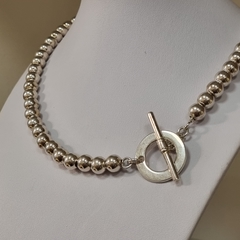 GARGANTILLA BOLITAS DE PLATA MACIZA CON CIERRE TIFFANY COD: 4248