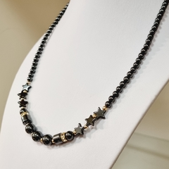 COLLAR HEMATITES Y ENCHAPADO COMBINADO OUTLET K2273