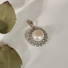 DIJE PLATA Y PERLA DE CULTIVO AGUA DULCE CON CUBICS K2276 - comprar online