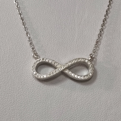 CADENA Y DIJE INFINITO CON CUBICS PLATA 925 K2416