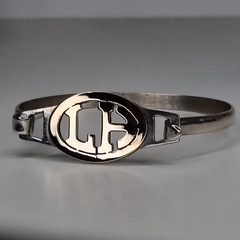 PULSERA INICIALES PLATA Y ORO 18 K HECHA A MANO cod 2911 - DEBERNARDI - Joyeria Debernardi