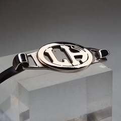 PULSERA INICIALES PLATA Y ORO 18 K HECHA A MANO cod 2911 en internet