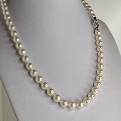 COLLAR PERLAS MAJORICAS cierre en plata 7 mm 40cm T2114