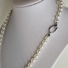 COLLAR PERLAS MAJORICAS cierre en plata 7 mm 40cm T2114 - comprar online
