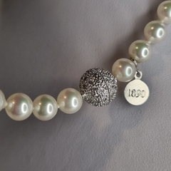 COLLAR PERLAS MAJORICAS 8 mm 40 cm cierre Pavee T2012 - comprar online