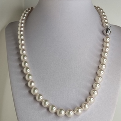 COLLAR PERLAS MAJORICAS cierre en plata 45 cm 8 mm MAJ20