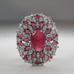 ANILLO PLATA ITALIANA CON RUBIES Y CUBICS plata 7562 - DEBERNARDI - Joyeria Debernardi