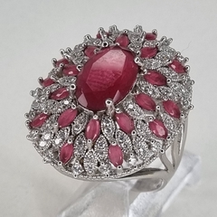 ANILLO PLATA ITALIANA CON RUBIES Y CUBICS plata 7562 en internet