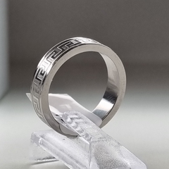 ANILLO ACERO UNISEX CON GUARDA GRIEGA MOD 2936