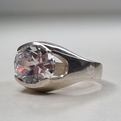 ANILLO HECHO A MANO CON IMPORTANTE CUBIC OVAL PLATA 925 SK894 en internet